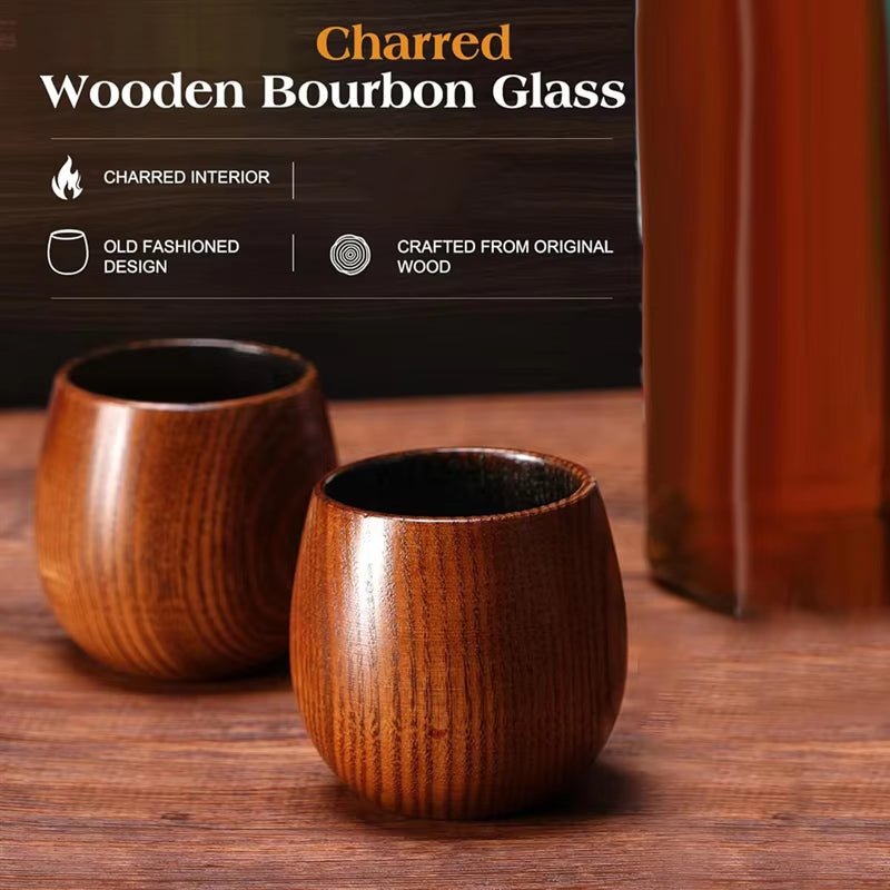 Upgrade Your Whiskey Experience: 2 - Pack Wooden Tumblers for a Stylish Sipping Session - Blue Habu 酒店